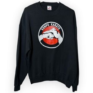 KENPO KARATE x VINTAGE crewneck black‎ size large 80s 90s